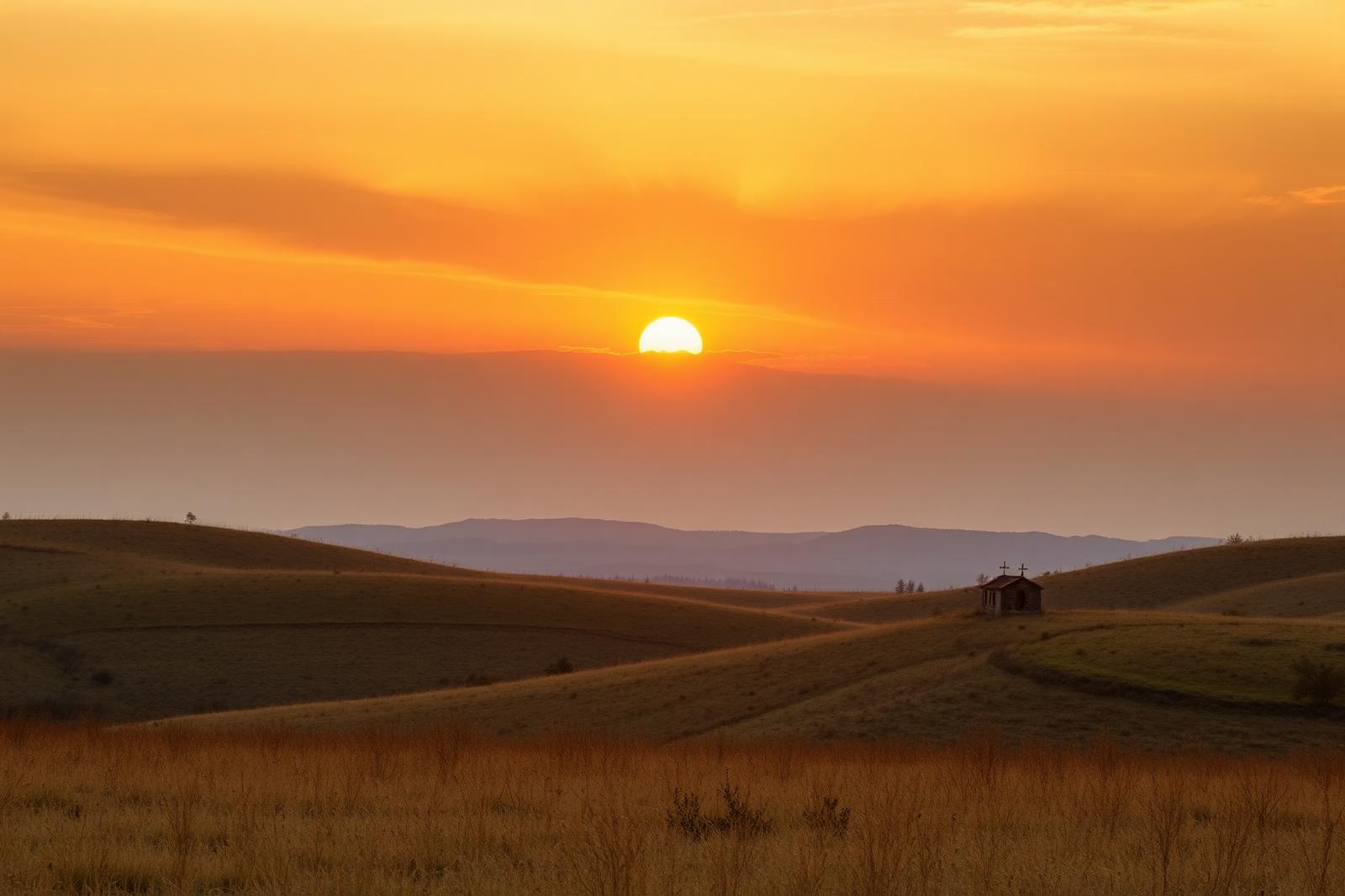 Atardecer sobre la naturaleza de Segovia