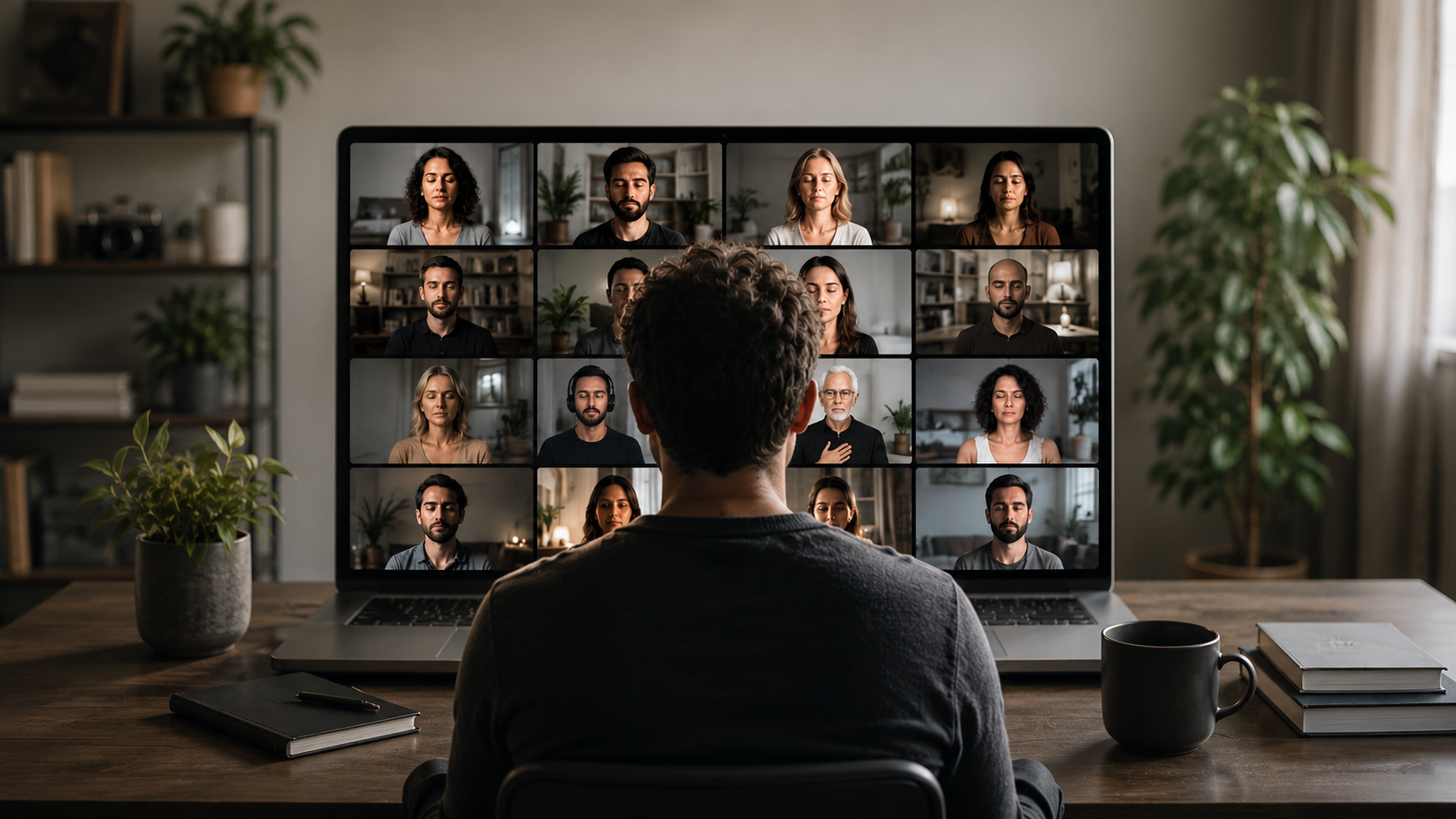Asistente participando en una masterclass en directo desde su espacio personal
